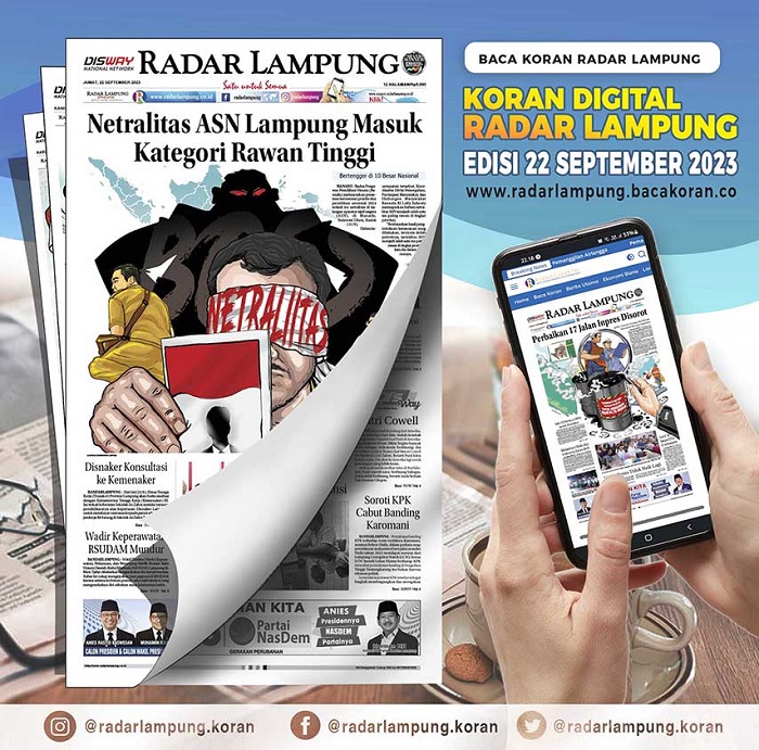 Koran Radar Lampung Edisi Jumat 22 September 2023