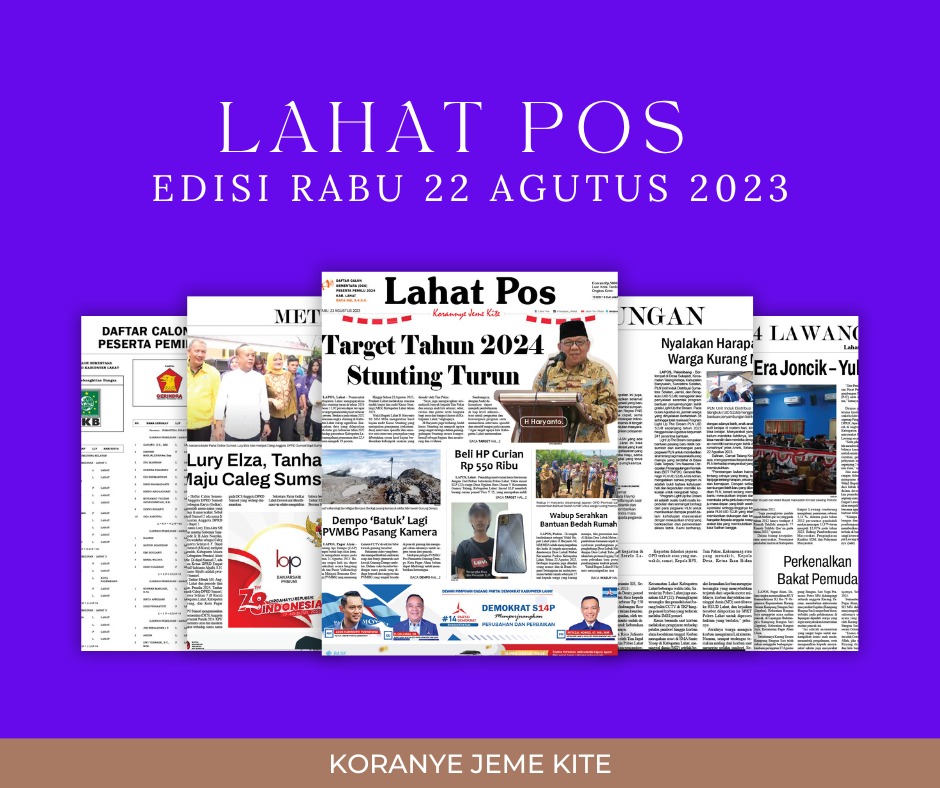 Koran Lahat Pos Edisi, Senin 04 September 2023