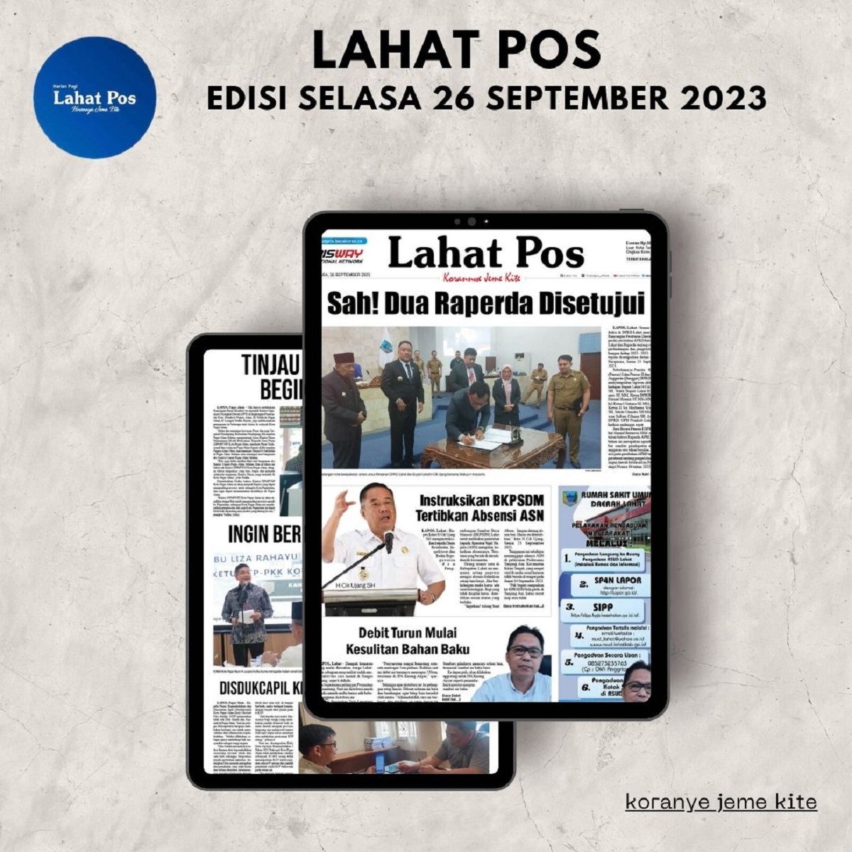 Koran Lahat Pos Edisi Selasa 26 September 2023
