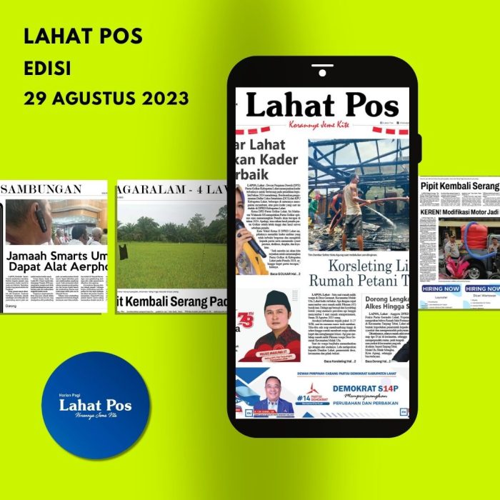 Koran Lahat Pos Edisi, Selasa 29 Agustus 2023