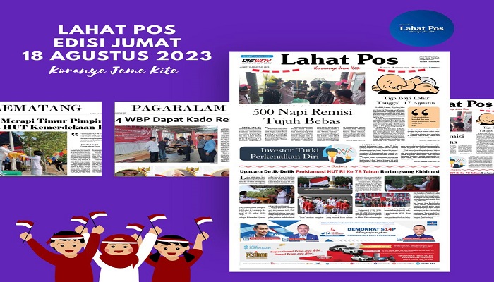 Koran Lahat Pos Edisi, Sabtu 02 September 2023