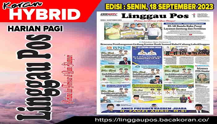 Koran Linggau Pos Edisi Senin 18  September 2023