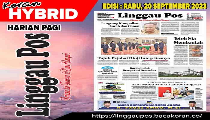 Koran Linggau Pos Edisi Rabu 20 September 2023