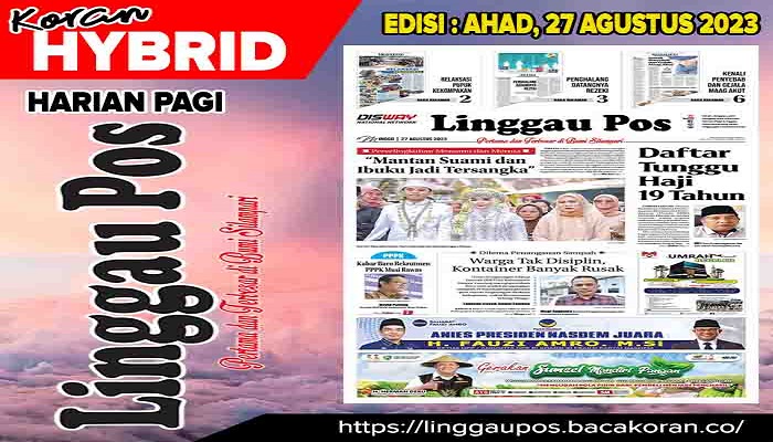 Koran Linggau Pos  Edisi, Minggu 27 Agustus 2023