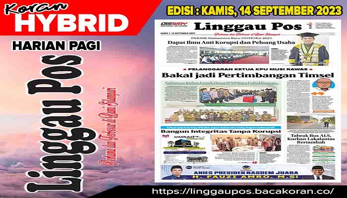 Koran Linggau Pos Edisi Kamis, 14 September 2023