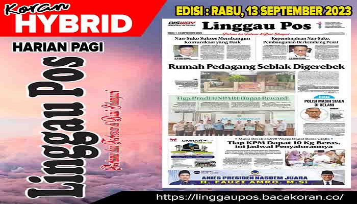 Koran Linggau Pos Edisi, Rabu 13 September 2023