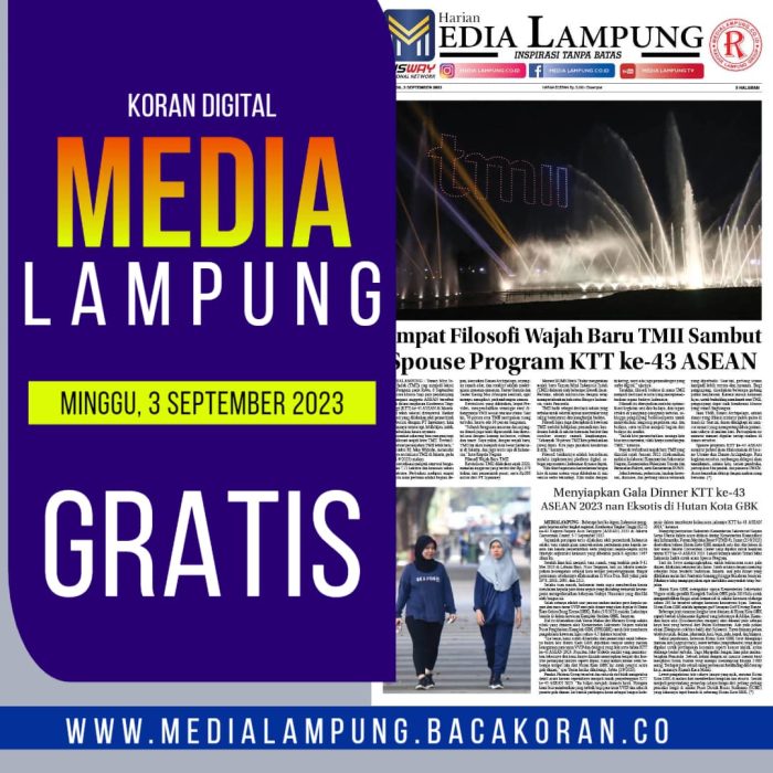 Koran Media Lampung Edisi, Minggu 03 September 2023