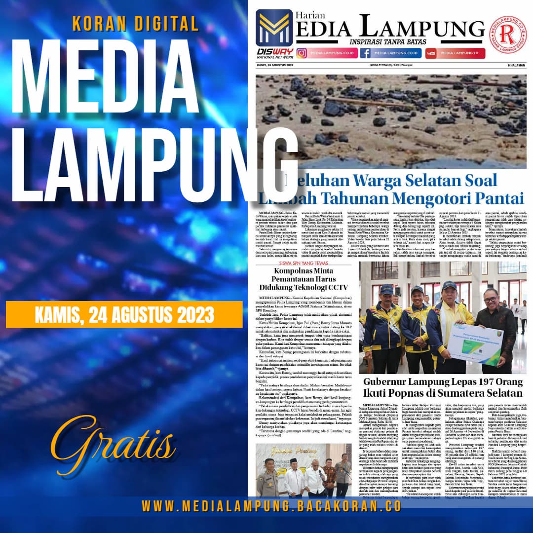 Koran Media Lampung Edisi, Kamis 24 Agustus 2023