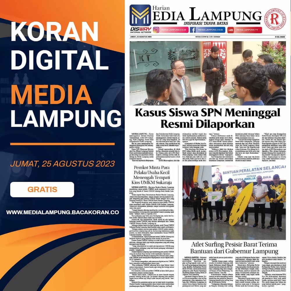 Koran Media Lampung Edisi, Jum’At 25 Agustus 2023