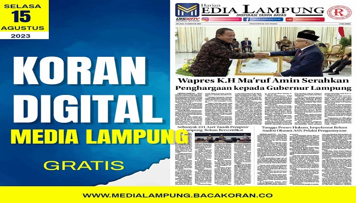 Koran Media Lampung Edisi, Senin 11  September 2023