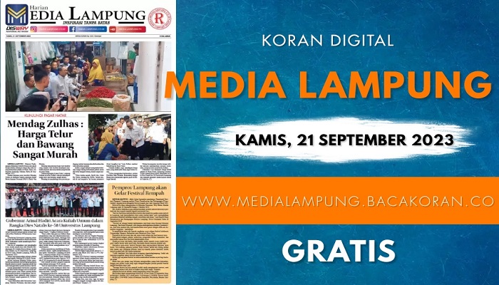 Koran Media Lampung Edisi Kamis 21 September 2023