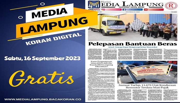 Koran Media Lampung Edisi Sabtu 16 September 2023