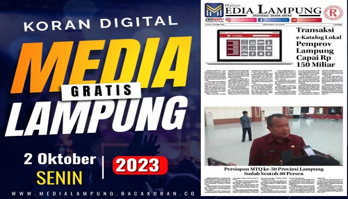 Koran Media Lampung, Edisi Senin 02 Oktober 2023
