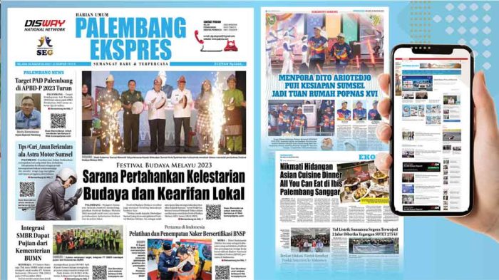 Koran Palembang Ekspres Edisi, Selasa 29 Agustus 2023