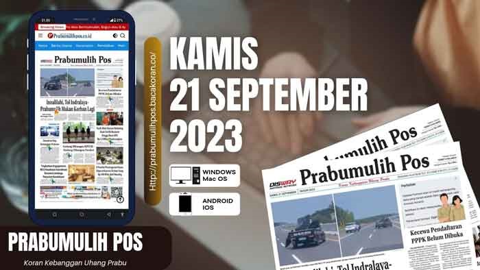Koran Prabumulih Pos Edisi Kamis 21 September 2023