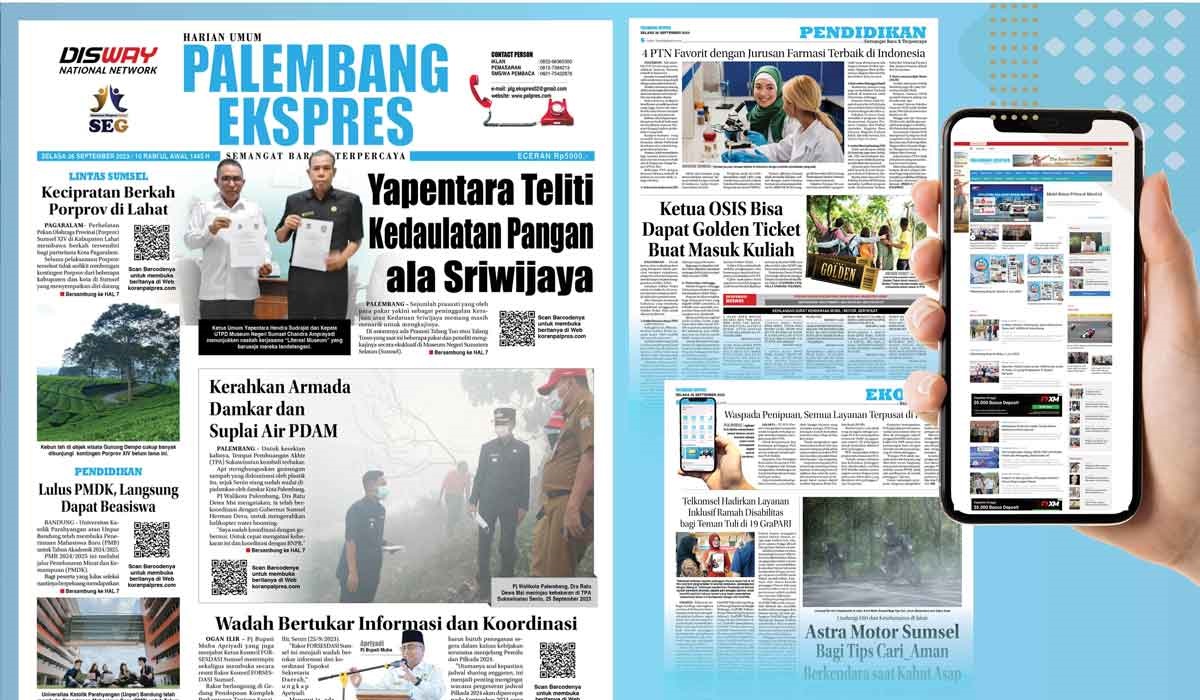 Koran Palembang Ekspres Edisi Selasa 26 September 2023