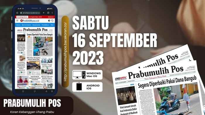 Koran Prabumulih Pos Edisi Sabtu 16 September 2023