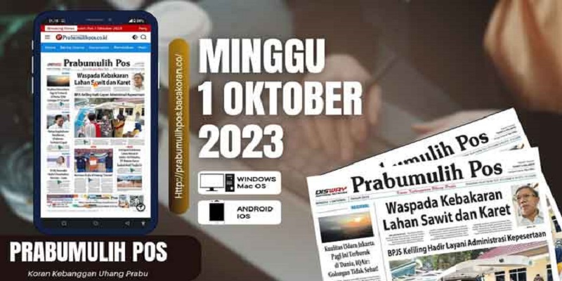 Koran Prabumulih Pos, Edisi Minggu 01 Oktober 2023