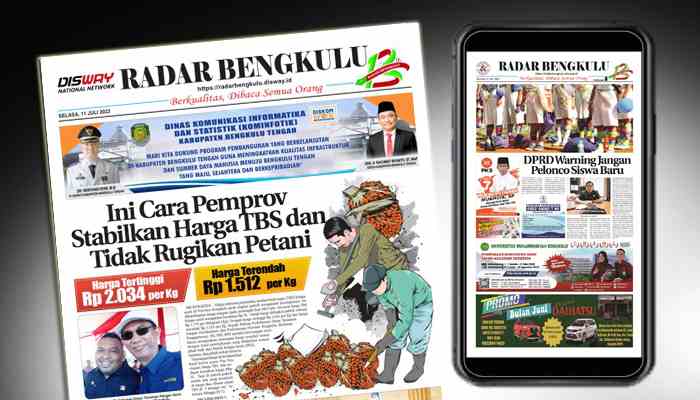 Koran Hybrid Pertama di Indonesia Baca RADAR BENGKULU EDISI SELASA 11 JULI 2023
