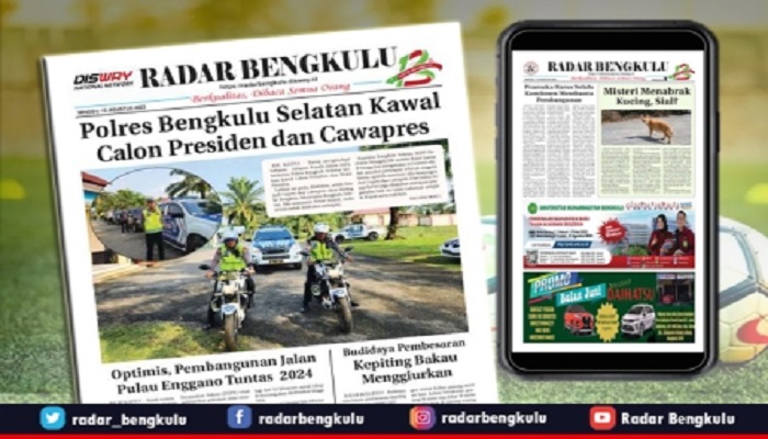 Koran  Radar Bengkulu Edisi, Jum’at 08 September 2023
