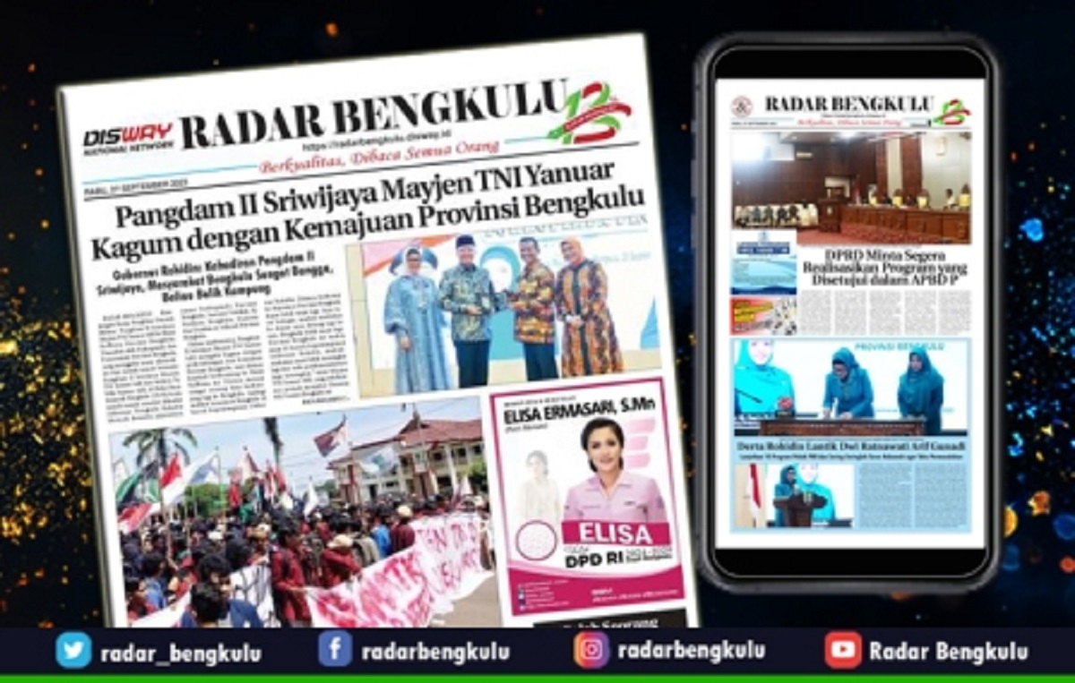 Koran Radar Bengkulu Edisi Jum’at 29 September 2023