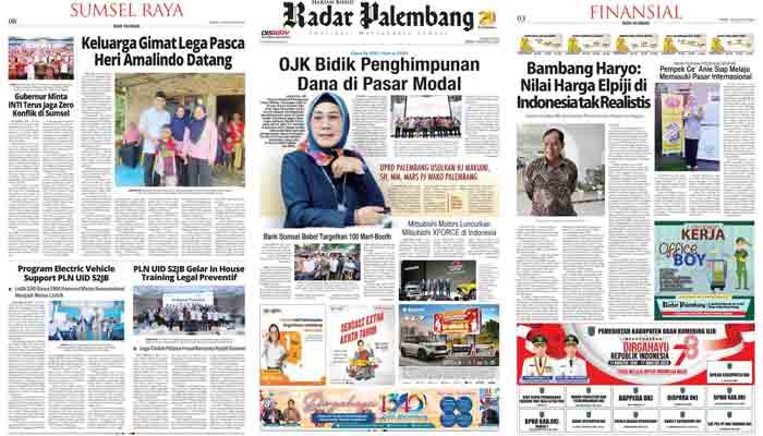 Koran Radar Palembang Edisi,  Senin 14  Agustus 2023