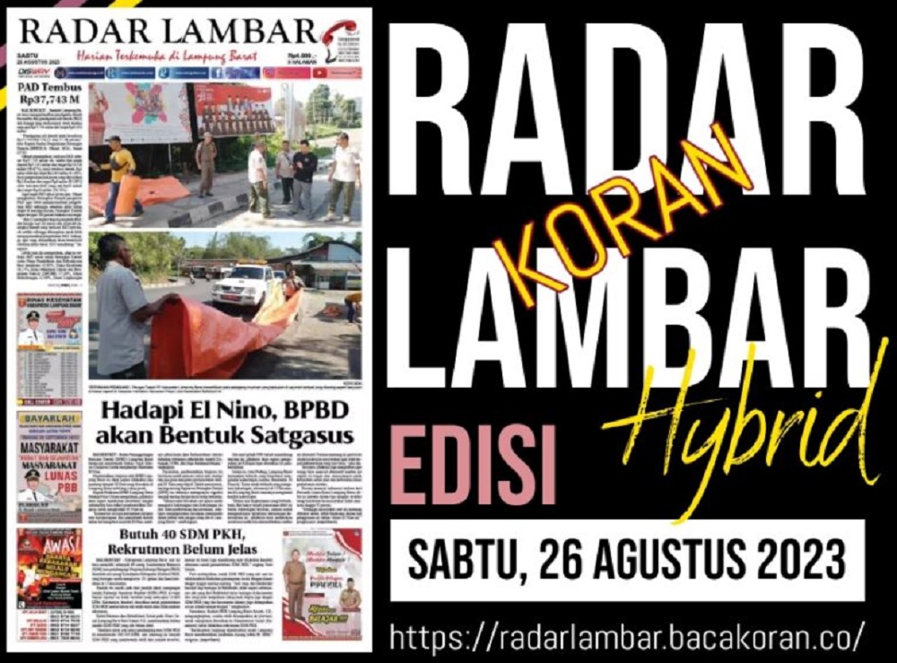 Koran Radar Lambar Edisi, Sabtu 26 Agustus 2023