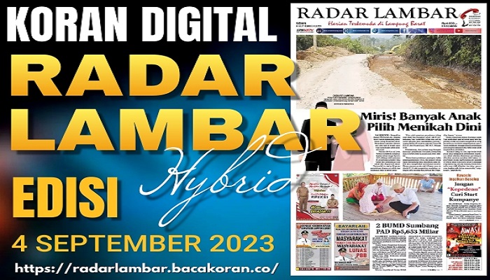 Koran Radar Lambar Edisi, Senin 04 September 2023