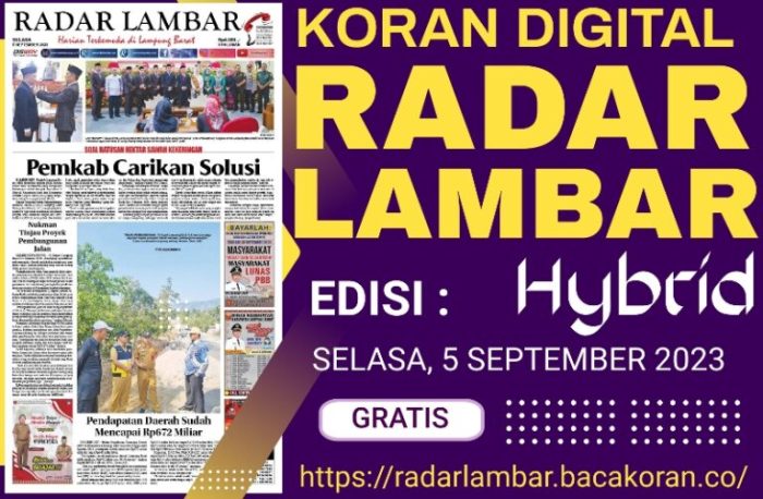 Koran Radar Lambar Edisi, Selasa 05 September 2023