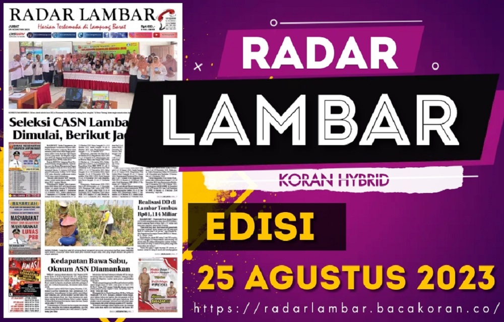 Koran Radar Lambar Edisi, Jum’At 25 Agustus 2023
