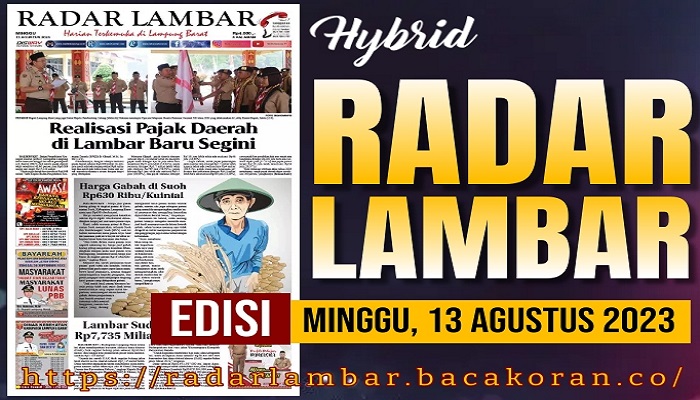 Koran Radar Lambar Edisi, Sabtu 09 September 2023
