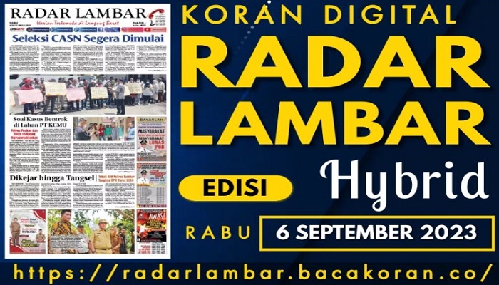Koran Radar Lambar Edisi, Rabu 06 September 2023