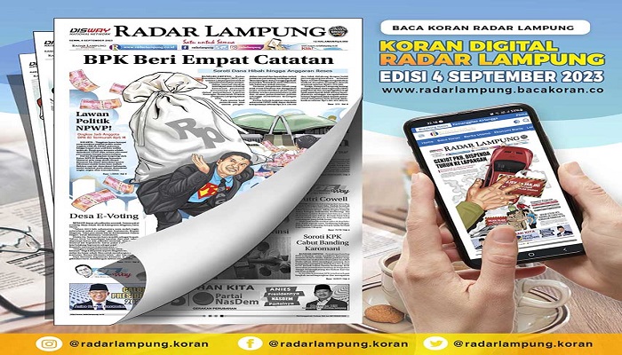 Koran Radar Lampung Edisi, Senin 04 September 2023