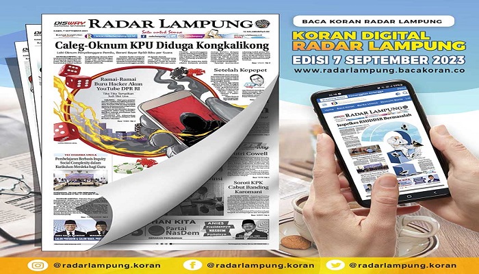 Koran Radar Lampung Edisi, Kamis 07 September 2023
