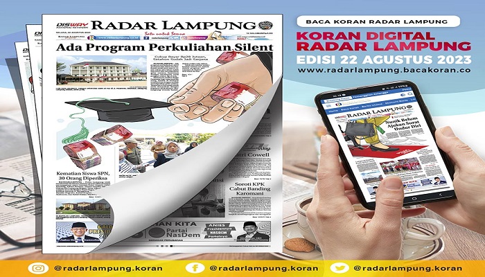 Koran Radar Lampung Edisi, Jum’at 08 September 2023