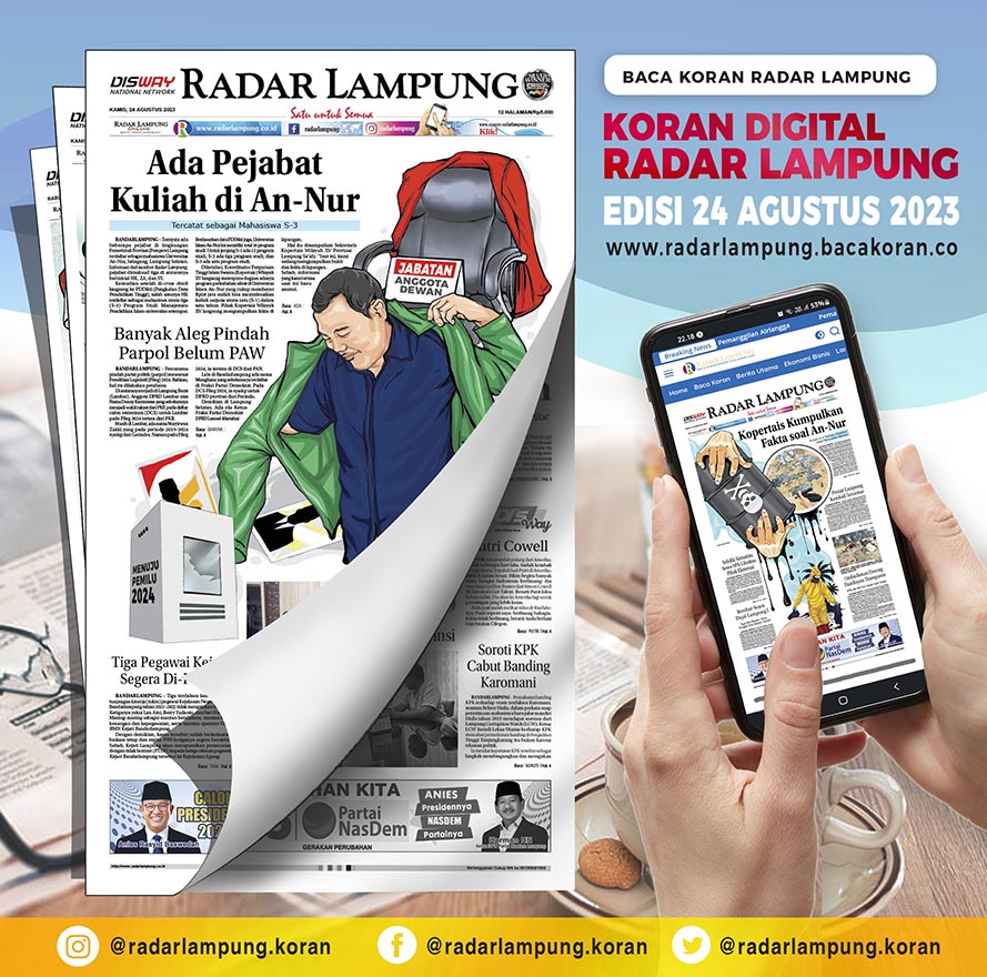 Koran Radar Lampung Edisi, Kamis 24 Agustus 2023