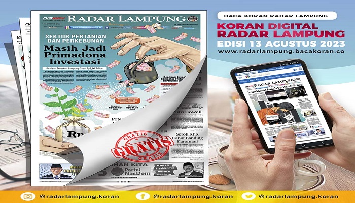Koran Radar Lampung Edisi, Sabtu 09 September 2023