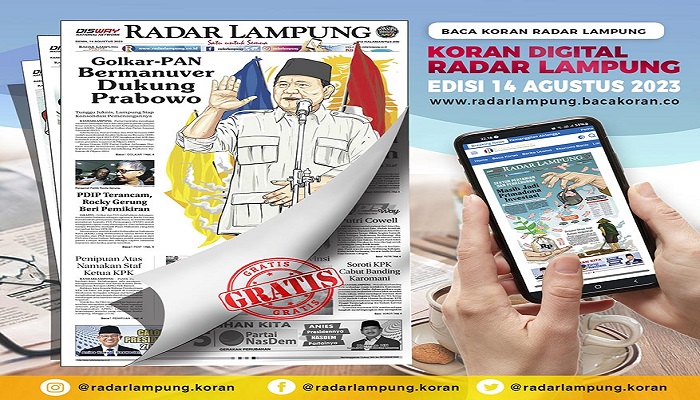 Koran Radar Lampung Edisi, Minggu  10 September 2023
