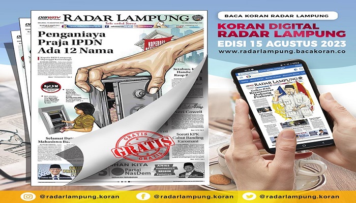 Koran Radar Lampung Edisi, Senin 11  September 2023