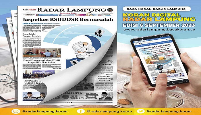 Koran Radar Lampung  Edisi, Rabu 06 September 2023