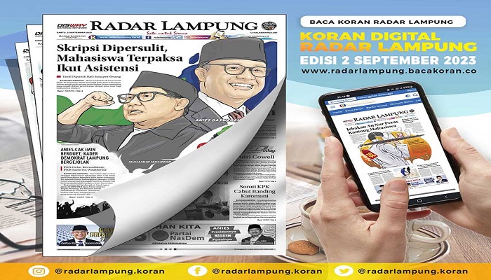 Koran Radar Lampung Edisi, Sabtu 02 September 2023