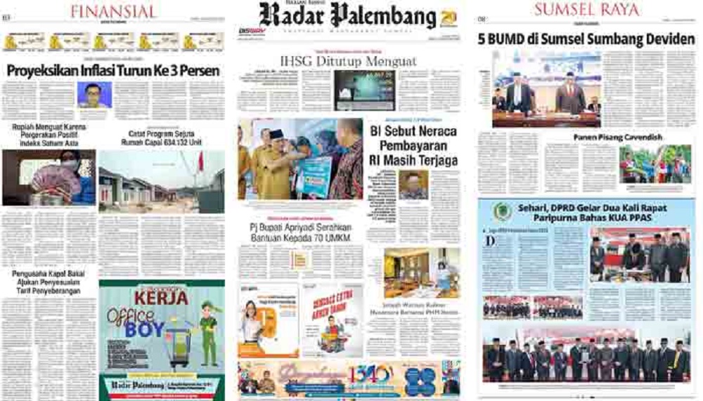 Koran Radar Palembang Edisi, Minggu 03 September 2023