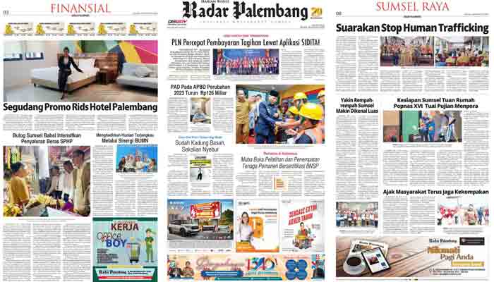 Koran Radar Palembang Edisi, Selasa 29 Agustus 2023