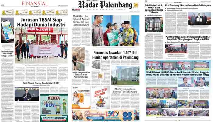 Koran Radar Palembang Edisi, Senin 28 Agustus 2023