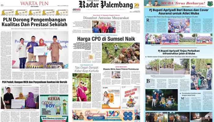 Koran Radar Palembang Edisi, Rabu 13 September 2023