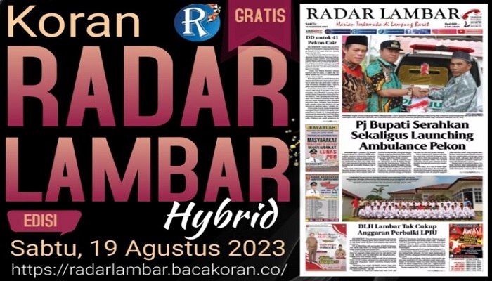 Koran Radar Lambar Edisi, Sabtu 19 Agustus 2023