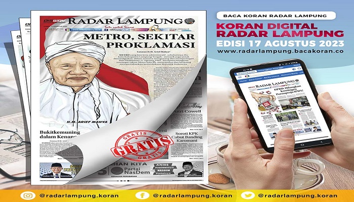 Koran Radar Lampung Edisi, Kamis 17 Agustus 2023