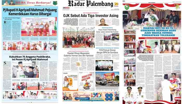 Koran Radar Palembang Edisi, Senin 21 Agustus 2023