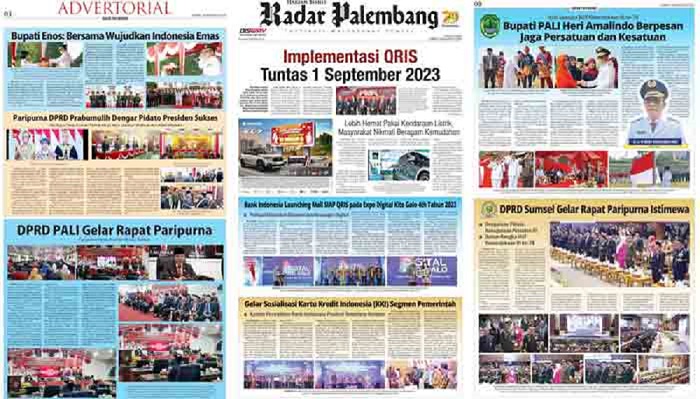 Koran Radar Palembang Edisi, Jum’At 18 Agustus 2023
