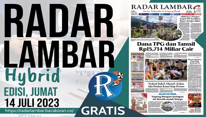 Koran Hybrid Pertama di Indonesia Baca Radar Lambar Edisi 14 Juli 2023